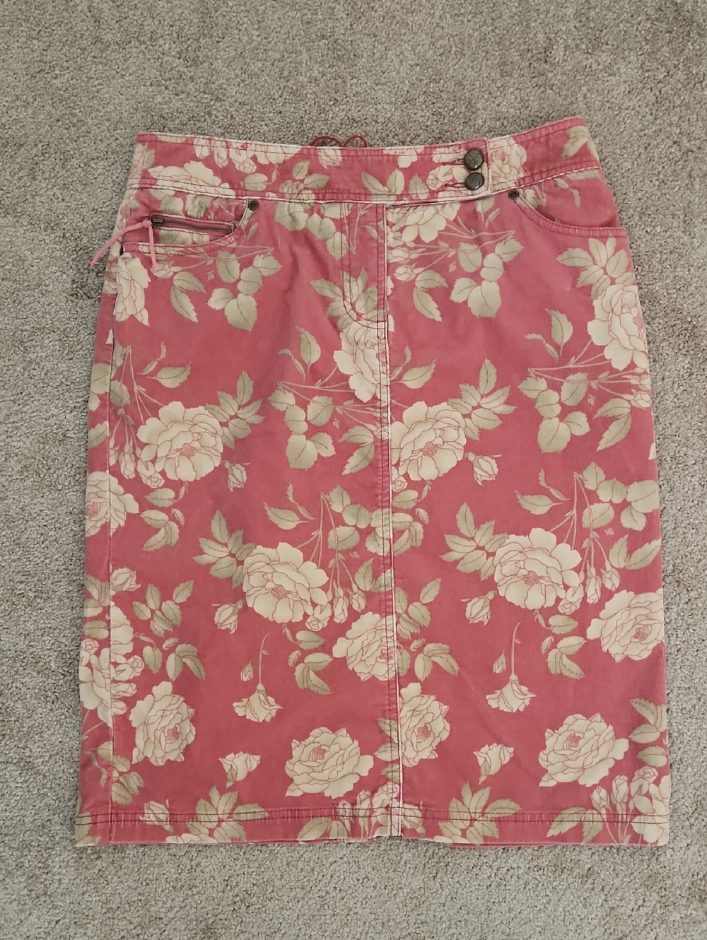 Vintage Liz Claiborne Corduroy Floral Pencil Skirt 10